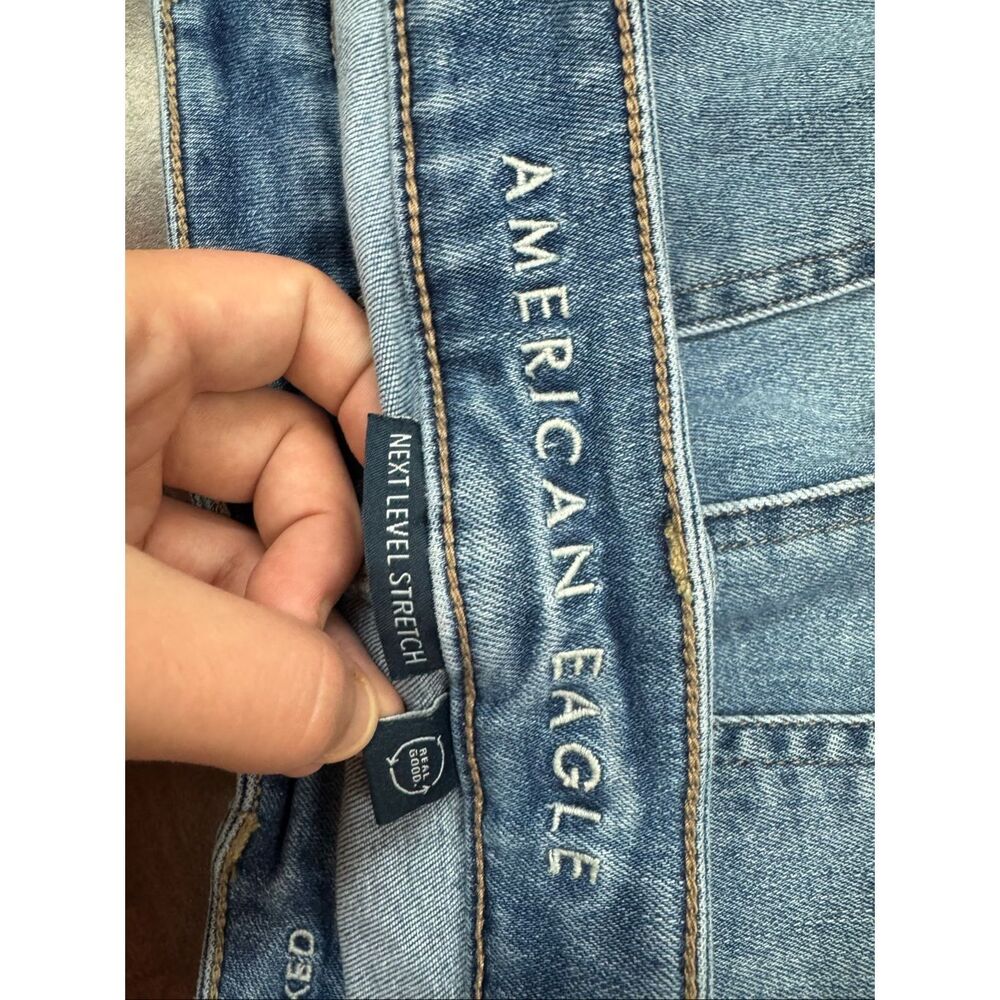 American Eagle Next Level Stretch The Stacked Jeans Size 14 Short - Picture 7 of 11